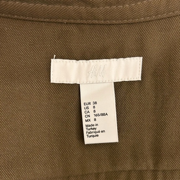 H&M Army Green, Dark Green Short Kimono, Tie Waist - size 8 - Picture 9 of 9